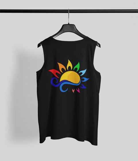 Sun-Rainbow-Waves-Unisex Muscle Shirt