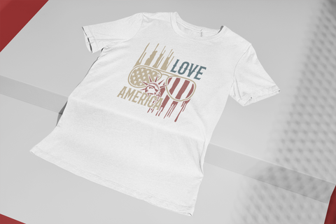 Love-America-Statue of Liberty-Sunglasses-Unisex T-Shirt