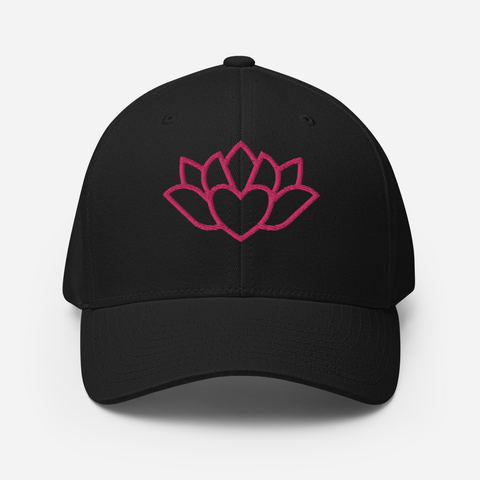 Heart in Lotus-Structured Twill Cap Flex Fit