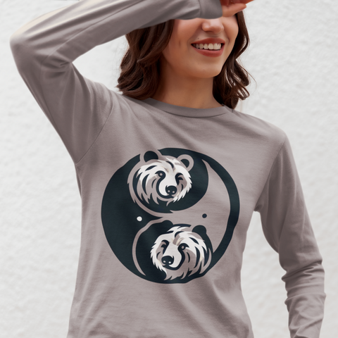 Bear Yin and Yang -Unisex Long Sleeve Tee