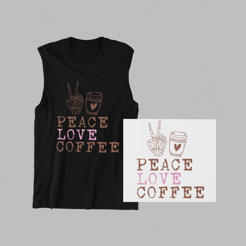 Peace-Love-Coffee-Muscle Shirt