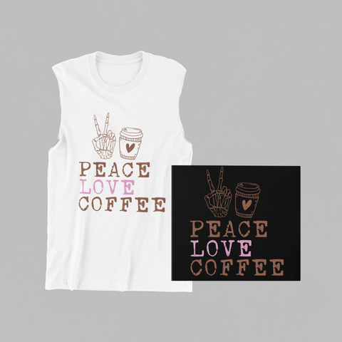 Peace-Love-Coffee-Muscle Shirt