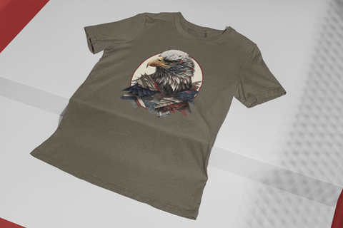 Bald Eagle-American Flag-Unisex T-Shirt