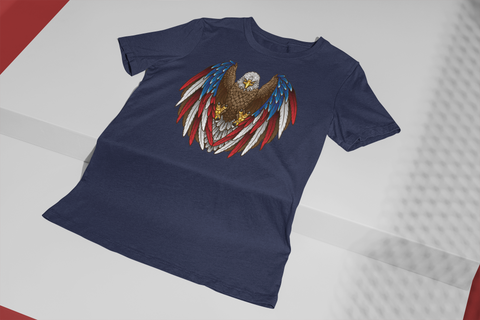 Bald Eagle Red-White-Blue feathers-Unisex T-Shirt