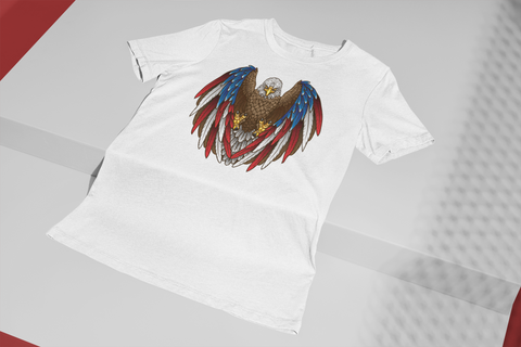 Bald Eagle Red-White-Blue feathers-Unisex T-Shirt