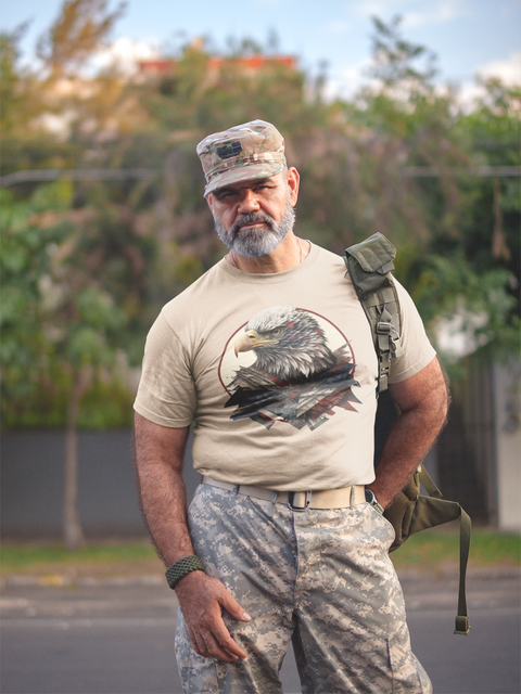 Bald Eagle-American Flag-Unisex T-Shirt