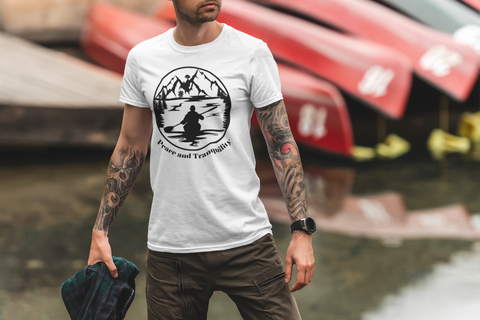 Peace and Tranquility Kayak Mountain Scene Unisex T-Shirt