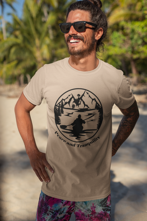 Peace and Tranquility Kayak Mountain Scene Unisex T-Shirt