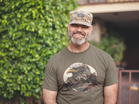 Bald Eagle-American Flag-Unisex T-Shirt